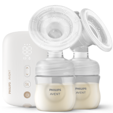 Dvojit&aacute; elektrick&aacute; ods&aacute;vačka mlieka radu Comfort a dudl&iacute;ky Philips Avent